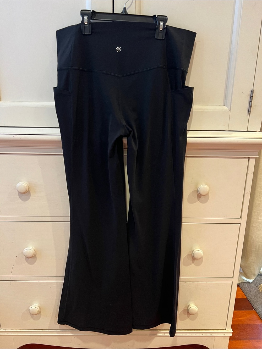 Athleta Black Boot-Cut Pants with Side Pockets